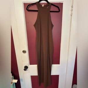 Tyche Brown High Neck Ribbed Dress from Nordstrom